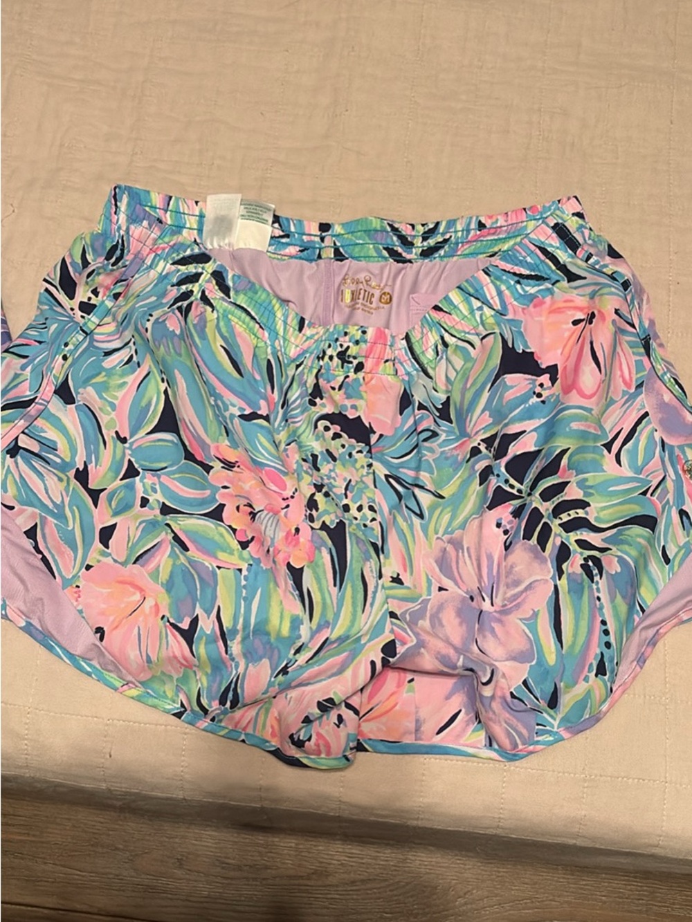 Lilly Pulitzer Multicolor Floral Athletic Shorts - Pink Blue Green